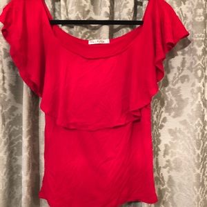 Cherry Red Off the Shoulder Top